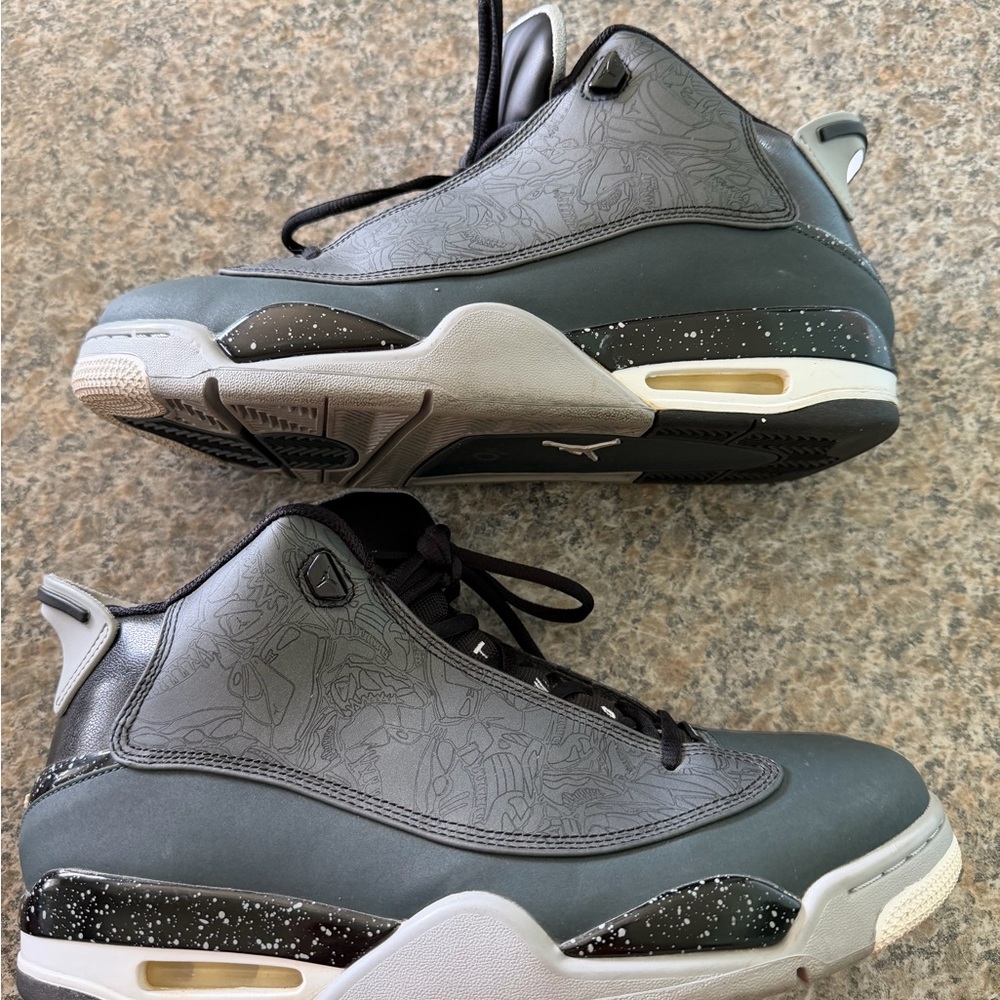 Nike Gray and Black High-Top Basketball Sneakers Air Jordan size 10.5